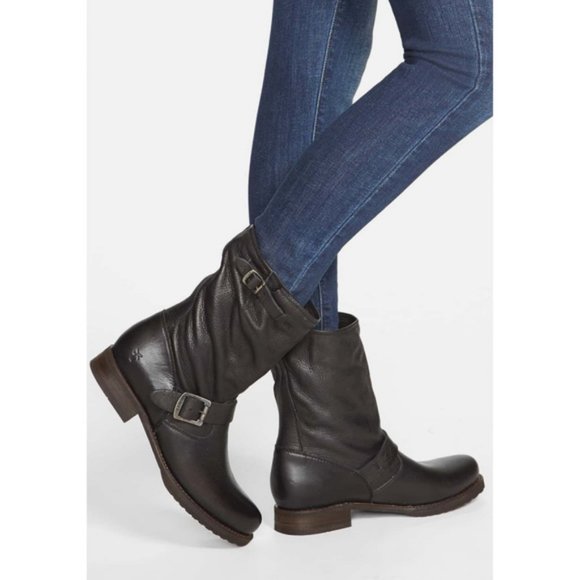 NWT Frye Veronica Shortie Mid-calf Leather Boots - Picture 1 of 6